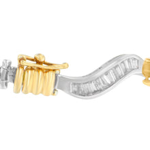 Load image into Gallery viewer, Original Classics 10K Two-Tone Gold Baguette Cut Diamond Spiral Bracelet (2.00 cttw, H-I Color, I1-I2 Clarity)