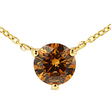 Load image into Gallery viewer, 14K Yellow Gold 1/2 Cttw Martini Set Lab Grown Yellow Diamond Solitaire 18" Pendant Necklace (Yellow Color, VS2-SI1 Clarity)