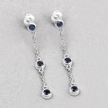 Load image into Gallery viewer, 0.66 Carat Genuine Blue Sapphire .925 Sterling Silver Earrings