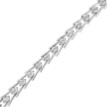 Load image into Gallery viewer, .925 Sterling Silver Diamond Miracle-Set Double Swoosh Milgrain Style Tennis Bracelet (1/2 cttw, I-J Color, I3 Clarity) - Size 7.75"
