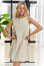Load image into Gallery viewer, Applique Round Neck Sleeveless Shift Dress For Summer β Classy, Sophisticated, Fashionable, Flattering, Stylish, Timeless Elegance