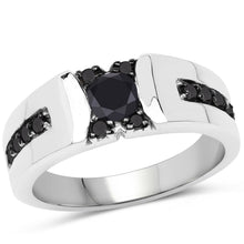Load image into Gallery viewer, 0.83 Carat Genuine Black Diamond .925 Sterling Silver Ring