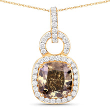 Load image into Gallery viewer, IGI Certified 2.50 Carat Genuine Brown Diamond Center and 0.31cttw White Diamond 18K Yellow Gold Pendant (2.81cttw)