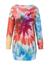 Load image into Gallery viewer, Full Size Tie-Dye Round Neck Long Sleeve Dress Trendy & Comfortable Casual Dress for Women