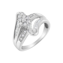 Load image into Gallery viewer, 10K White Gold 1/2 cttw Diamond Cluster Ring (H-I Clarity, I2-I3 Color) - Size 6