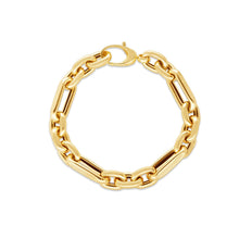 Load image into Gallery viewer, 14k Yellow Gold Italian Alternating Paperclip Oval Links Bracelet (9.30 mm)