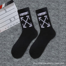 Load image into Gallery viewer, 1 Pair Brand New Fashion Pure Cotton Black White Crew Unisex Socks Sports High Skateboard Blaze Street Wear Happy Long Warm Winter And Autumn Socks For Men And Women