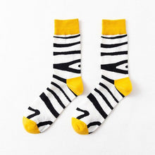 Load image into Gallery viewer, 1 Pair Creative Autumn Winter Unisex Pure Cotton Casual Socks Animals Zebra Shark Crocodile Socks Happy Funny Classic Socks For Men And Women