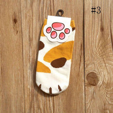 Load image into Gallery viewer, 1 pair New Lady Girls Summer Winter Candy Color Kawaii Cute Socks Cartoon Cute Cats Paw Kitty Claws Ankle Short Socks Cute Paw Casual Ankle Socks For Men And Women
