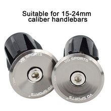 Load image into Gallery viewer, 1 Pair Road Folding Bike Handlebar Grip Ends Cap Racing Cycling Handle Bar Plugs Outdoor Cycling Aluminum Bike Handlebar End Plugs Expanding Locking Bar End Caps For Road Bike Mountain Bike