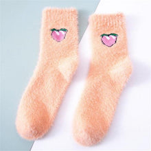 Load image into Gallery viewer, 1 pairs Thermal Fluffy Socks Autumn-Winter New Year Socks New Fashion Warm Avocado Cherry Eggplant Socks Warm Ankle Socks Winter Socks For Men And Women