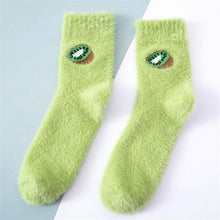 Load image into Gallery viewer, 1 pairs Thermal Fluffy Socks Autumn-Winter New Year Socks New Fashion Warm Avocado Cherry Eggplant Socks Warm Ankle Socks Winter Socks For Men And Women