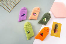 Load image into Gallery viewer, 1 pairs Thermal Fluffy Socks Autumn-Winter New Year Socks New Fashion Warm Avocado Cherry Eggplant Socks Warm Ankle Socks Winter Socks For Men And Women