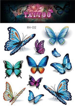 Load image into Gallery viewer, 1 Pc Butterfly 3D Temporary Tattoo 52 Style Waterproof Butterfly Tattoos Stickers Temporary Colorful Design For Womens