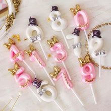 Load image into Gallery viewer, 1 Pcs Number 0-9 Birthday Candle Number One Birthday Gold Number Candles Party Celebration Baby Showers Happy Birthday Cake Candles for Kids Adult Wedding/ Party Crown Candle Cake Decoration Tools