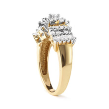 Load image into Gallery viewer, 10K Yellow Gold 1.00 Cttw Diamond Starburst Ring Band (H-I Color, I1-I2 Clarity) - Ring Size 7