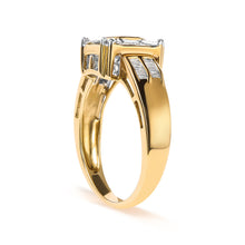 Load image into Gallery viewer, 10K Yellow Gold 1/2 Cttw Diamond Composite and Halo Ring (H-I Color, SI1-SI2 Clarity) - Ring Size 7