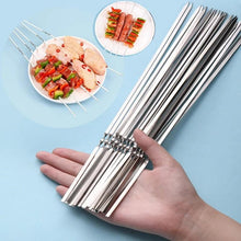 Load image into Gallery viewer, 10-20Pcs Stainless Steel Barbecue Skewer Reusable BBQ Skewers Kebab Iron Stick For Outdoor Camping Picnic Tools Cooking Tools Stainless Steel Barbecue Skewers Durable and Reusable Metal Skewers