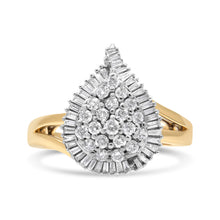 Load image into Gallery viewer, 14K Yellow and White Gold 1.00 Cttw Round and Baguette-Cut Diamond Ballerina Cocktail Ring (H-I Color, SI2-I1 Clarity)