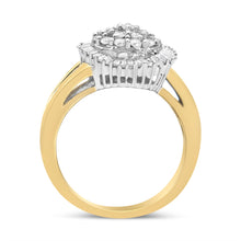 Load image into Gallery viewer, 14K Yellow and White Gold 1.00 Cttw Round and Baguette-Cut Diamond Ballerina Cocktail Ring (H-I Color, SI2-I1 Clarity)