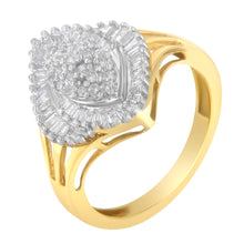 Load image into Gallery viewer, 10K Yellow Gold Diamond Cocktail Ring (1/2 Cttw, J-K Color, I2-I3 Clarity) - Size 6-1/2