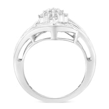 Load image into Gallery viewer, 10K White Gold Diamond Bypass Cluster Ring (1 Cttw, I-J Color, I2-I3 Clarity) - Size 7