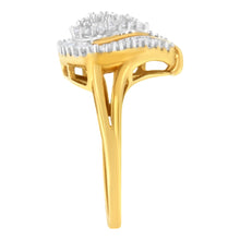 Load image into Gallery viewer, 10K Yellow Gold Diamond Cluster Ring (1/2 Cttw, I-J Color, I1-I2 Clarity) - Size 8