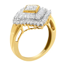 Load image into Gallery viewer, 10K Yellow Gold Diamond Ballerina Ring (1 Cttw, I-J Color, I1-I2 Clarity) - Size 7