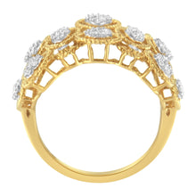 Load image into Gallery viewer, 14K Yellow Gold Diamond Art Deco Ring (1/2 Cttw, H-I Color, I1 Clarity) - Size 7