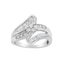 Load image into Gallery viewer, 10K White Gold 1/2 cttw Diamond Cluster Ring (H-I Clarity, I2-I3 Color) - Size 6