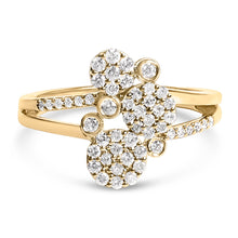 Load image into Gallery viewer, 14K Rose Gold Plated .925 Sterling Silver 1/2 Cttw Diamond Scatter Composite Bypass Ring (I-J Color, I1-I2 Clarity) - Size 7