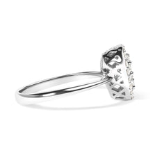 Load image into Gallery viewer, 10K White Gold 3/8 Cttw Round-Cut Lab Grown Diamond Cluster Pear Promise Ring (G-H Color, VS2-SI1 Clarity) - Size 7