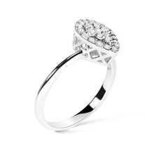 Load image into Gallery viewer, 10K White Gold 3/8 Cttw Round-Cut Lab Grown Diamond Cluster Pear Promise Ring (G-H Color, VS2-SI1 Clarity) - Size 7