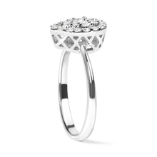 Load image into Gallery viewer, 10K White Gold 3/8 Cttw Round-Cut Lab Grown Diamond Cluster Pear Promise Ring (G-H Color, VS2-SI1 Clarity) - Size 7