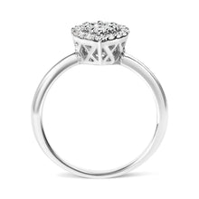 Load image into Gallery viewer, 10K White Gold 3/8 Cttw Round-Cut Lab Grown Diamond Cluster Pear Promise Ring (G-H Color, VS2-SI1 Clarity) - Size 7