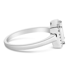 Load image into Gallery viewer, .925 Sterling Silver 1/5 Cttw Invisible Set Princess Cut Diamond Promise Ring with Beaded Halo (H-I Color, I1-I2 Clarity) - Ring Size 7