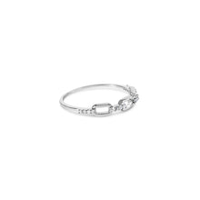 Load image into Gallery viewer, .925 Sterling Silver Diamond Accent Paperclip Band Ring (I-J Color, I2-I3 Clarity) - Ring Size 6