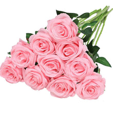 Load image into Gallery viewer, 10-Pack: Nubry Artificial Silk Rose Flower Bouquet