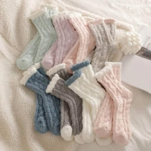 Load image into Gallery viewer, 10-Pairs: Coral Fleece Crew Socks