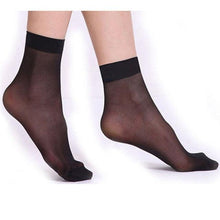 Load image into Gallery viewer, 10 Pairs Women's Ankle Socks Ultra-thin Elastic Silky Short Silk Beautiful Girls Socks For Women