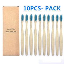 Load image into Gallery viewer, 10 Pcs Natural Colorful Toothbrush Eco Friendly Soft Bamboo Toothbrush Bamboo Tooth Dental Oral Care Wood Tooth Brushes