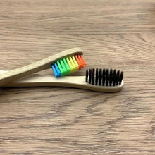 Load image into Gallery viewer, 10 Pcs Natural Colorful Toothbrush Eco Friendly Soft Bamboo Toothbrush Bamboo Tooth Dental Oral Care Wood Tooth Brushes