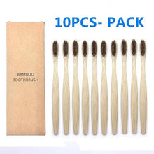 Load image into Gallery viewer, 10 Pcs Natural Colorful Toothbrush Eco Friendly Soft Bamboo Toothbrush Bamboo Tooth Dental Oral Care Wood Tooth Brushes