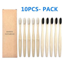 Load image into Gallery viewer, 10 Pcs Natural Colorful Toothbrush Eco Friendly Soft Bamboo Toothbrush Bamboo Tooth Dental Oral Care Wood Tooth Brushes