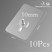 Load image into Gallery viewer, 10 Pcs Punch-Free Non-Marking Strong Adhesive Screw Stickers Wall Picture Hook Invisible Traceless Hardware Drywall Hooks Towel Hook Self Adhesive Key Holder Wall Hook Clothes Coat Robe Hooks Cabinet Closet Door Hanger