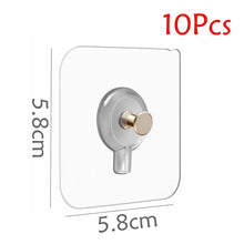 Load image into Gallery viewer, 10 Pcs Punch-Free Non-Marking Strong Adhesive Screw Stickers Wall Picture Hook Invisible Traceless Hardware Drywall Hooks Towel Hook Self Adhesive Key Holder Wall Hook Clothes Coat Robe Hooks Cabinet Closet Door Hanger