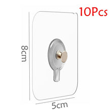 Load image into Gallery viewer, 10 Pcs Punch-Free Non-Marking Strong Adhesive Screw Stickers Wall Picture Hook Invisible Traceless Hardware Drywall Hooks Towel Hook Self Adhesive Key Holder Wall Hook Clothes Coat Robe Hooks Cabinet Closet Door Hanger