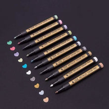 Load image into Gallery viewer, 10-Piece: Metallic Paint Marker Pen Permanent