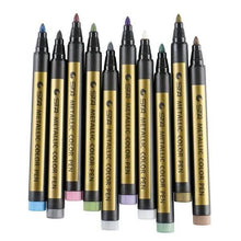 Load image into Gallery viewer, 10-Piece: Metallic Paint Marker Pen Permanent