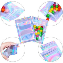 Load image into Gallery viewer, 100-Pack: Resealable Holographic Foil Bags